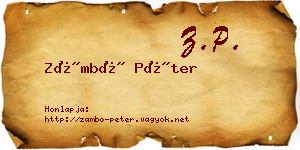 Zámbó Péter névjegykártya