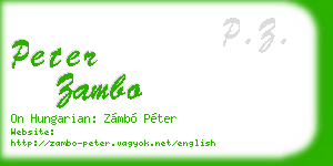 peter zambo business card