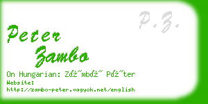 peter zambo business card